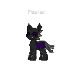 Size: 813x819 | Tagged: safe, artist:apexsoundwave, oc, oc only, oc:fester, changeling, pony, pony town, bloodshot eyes, edgy, male, pixel art, purple changeling, simple background, solo, transparent background