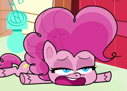 Size: 1150x830 | Tagged: safe, screencap, pinkie pie, earth pony, pony, g4.5, my little pony: pony life, ponies of the moment, bored, cropped, female, mare, open mouth, solo