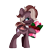 Size: 1000x1000 | Tagged: safe, artist:thieftea, oc, oc only, oc:efflorescence, bat pony, pony, bat pony oc, bat wings, bouquet, bowtie, female, flower, mare, solo, wings