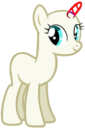 Size: 465x698 | Tagged: safe, artist:katliynrusshia, pony, unicorn, g4, my little pony: friendship is magic, season 1, suited for success, bald, base, eyelashes, female, mare, simple background, smiling, solo, white background