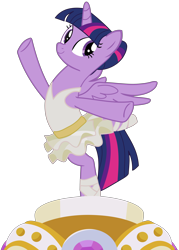 Size: 4304x6023 | Tagged: safe, artist:frownfactory, twilight sparkle, alicorn, pony, a royal problem, g4, absurd resolution, ballerina, clothes, cute, female, mare, music box, simple background, skirt, solo, spread wings, transparent background, tutu, twilarina, twilight sparkle (alicorn), vector, wings