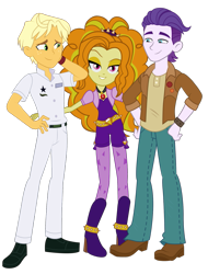 Size: 1069x1409 | Tagged: safe, artist:maretrick, artist:mit-boy, edit, adagio dazzle, dirk thistleweed, ragamuffin (g4), accountibilibuddies, equestria girls, equestria girls series, g4, my little pony equestria girls: rainbow rocks, spring breakdown, spoiler:choose your own ending (season 2), spoiler:eqg series (season 2), .svg available, accountibilibuddies: rainbow dash, adagamuffin, amulet, belt, boots, clothes, dazzleweed, diamonds, female, fingerless gloves, freckles, gem, gloves, high heel boots, jacket, jeans, jewelry, looking at you, male, music notes, necklace, pants, raised eyebrow, shipping, shirt, shoes, simple background, siren gem, spikes, straight, transparent background, trio, vector, watch, wristband