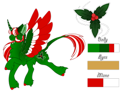 Size: 1611x1200 | Tagged: safe, artist:nobleclay, oc, oc only, oc:mistletoe, alicorn, pony, colored wings, female, mare, multicolored wings, reference sheet, simple background, solo, transparent background, wings