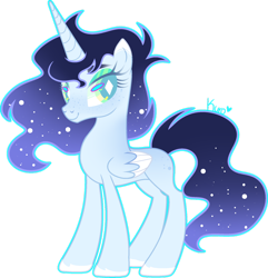 Size: 1280x1330 | Tagged: safe, artist:kurosawakuro, oc, oc only, alicorn, pony, base used, concave belly, female, mare, offspring, parent:king sombra, parent:princess luna, parents:lumbra, simple background, slender, solo, thin, transparent background, two toned wings, wings
