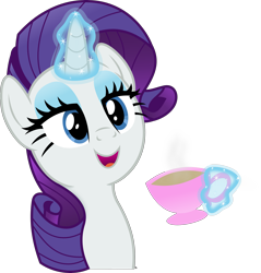 Size: 3015x3159 | Tagged: safe, artist:anime-equestria, rarity, pony, unicorn, g4, cup, eyeshadow, female, food, happy, high res, horn, levitation, magic, makeup, mare, simple background, solo, tea, teacup, telekinesis, transparent background, vector