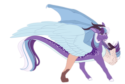 Size: 3000x2000 | Tagged: safe, artist:uunicornicc, oc, oc only, draconequus, hybrid, female, high res, interspecies offspring, offspring, parent:discord, parent:twilight sparkle, parents:discolight, simple background, solo, white background