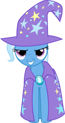 Size: 3000x5647 | Tagged: safe, artist:jeatz-axl, trixie, pony, g4, brooch, cape, clothes, female, hat, jewelry, mare, simple background, solo, transparent background, trixie's brooch, trixie's cape, trixie's hat, vector