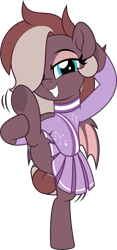 Size: 2349x5000 | Tagged: safe, artist:jhayarr23, oc, oc only, oc:efflorescence, bat pony, pony, cheerleader, cheerleader outfit, clothes, looking at you, misleading thumbnail, skirt, solo