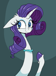 Size: 4318x5856 | Tagged: safe, artist:paskanaakka, derpibooru exclusive, rarity, pony, unicorn, g4, abstract background, bust, colored hooves, ear fluff, female, floppy ears, jewelry, long neck, mare, necklace, portrait, smiling, solo, unshorn fetlocks