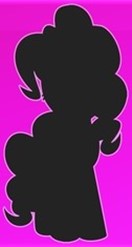 Size: 132x247 | Tagged: artist needed, safe, pinkie pie, earth pony, pony, g4, picture for breezies, pink background, silhouette, simple background, solo