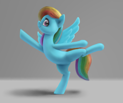 Size: 2289x1920 | Tagged: safe, alternate version, artist:odooee, rainbow dash, pegasus, pony, g4, arabesque, ballerina, ballet, ballet dancing, flexible, pose, rainbowrina, simple background, solo, we don't normally wear clothes