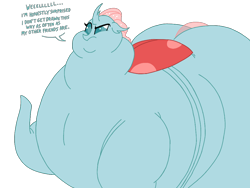 Size: 1024x768 | Tagged: safe, artist:jamesawilliams1996, artist:princebluemoon3, color edit, edit, ocellus, changedling, changeling, nymph, g4, belly, big belly, bingo wings, bugbutt, butt, chubby cheeks, chunkling, colored, double chin, fat, female, huge belly, huge butt, impossibly large belly, impossibly large butt, large butt, morbidly obese, neck roll, obese, ocellass, ocellulite, ocellus is not amused, simple background, solo, transparent background, unamused