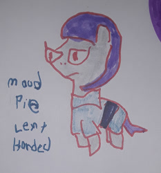 Size: 1280x1374 | Tagged: safe, artist:dex stewart, maud pie, earth pony, pony, g4, female, non-dominant hand drawing, solo, text, traditional art