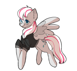 Size: 1300x1200 | Tagged: safe, artist:doukz, oc, oc only, oc:misty breeze, pegasus, pony, clothes, female, hoodie, pegasus oc, solo, wings