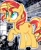 Size: 1080x1309 | Tagged: safe, artist:lacey.wonder, sunset shimmer, pony, unicorn, g4, blushing, eyelashes, female, indoors, mare, open mouth, raised hoof, smiling, solo