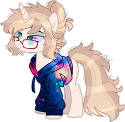 Size: 2924x2869 | Tagged: safe, artist:kurosawakuro, oc, oc only, oc:charlie (broken-boulevard), pony, unicorn, base used, clothes, female, glasses, high res, hoodie, mare, simple background, solo, transparent background