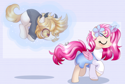 Size: 3000x2000 | Tagged: safe, artist:2pandita, oc, oc only, alicorn, earth pony, pony, female, high res, horns, magic, mare