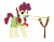 Size: 4522x3497 | Tagged: safe, artist:third uncle, hilly hooffield, earth pony, pony, g4, the hooffields and mccolts, background pony, biting, bow, clothes, female, food, hair bow, hooffield family, mare, pigtails, simple background, slingshot, solo, tomato, transparent background, vector