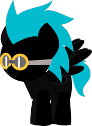 Size: 1611x2204 | Tagged: safe, artist:isaac_pony, oc, oc only, oc:thundercloud, pegasus, pony, cyan mane, glasses, kibiy pony, male, simple background, smiling, solo, spread wings, tail, transparent background, vector, wings