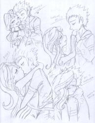 Size: 788x1015 | Tagged: safe, artist:sweetcandy13, flash sentry, sunset shimmer, equestria girls, g4, blushing, female, kissing, male, ship:flashimmer, shipping, sketch, straight