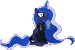 Size: 5997x4016 | Tagged: safe, artist:inaactive, princess luna, alicorn, pony, g4, absurd resolution, clothes, hoodie, magic, milkshake, simple background, solo, transparent background, vector