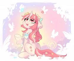 Size: 2624x2157 | Tagged: safe, artist:oofycolorful, oc, oc only, pony, unicorn, female, flower, high res, mare, solo, starry eyes, wingding eyes