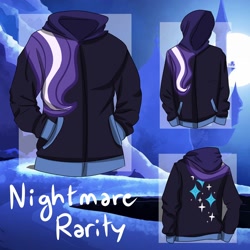 Size: 2000x2000 | Tagged: safe, artist:noxi1_48, nightmare rarity, g4, clothes, high res, hoodie, no pony, sweatshirt
