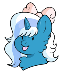 Size: 991x1057 | Tagged: safe, artist:juniper720, oc, oc only, oc:fleurbelle, alicorn, pony, alicorn oc, bow, cheek fluff, chest fluff, female, hair bow, horn, mare, simple background, solo, tongue out, transparent background, wings