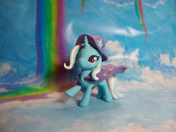 Size: 1280x960 | Tagged: safe, artist:sanadaookmai, trixie, pony, unicorn, g4, cape, clothes, craft, female, hat, mare, photo, rainbow, sculpture, solo, traditional art