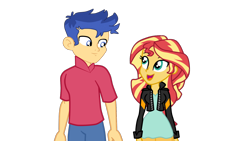Size: 1600x900 | Tagged: safe, artist:gmaplay, flash sentry, sunset shimmer, equestria girls, g4, duo, female, male, ship:flashimmer, shipping, simple background, straight, transparent background