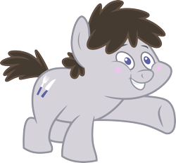 Size: 3229x3000 | Tagged: safe, artist:cloudy glow, truffle shuffle, earth pony, pony, g4, ponyville confidential, .ai available, colt, grin, high res, male, raised hoof, simple background, smiling, solo, transparent background, vector