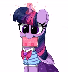 Size: 3872x4096 | Tagged: safe, artist:kittyrosie, twilight sparkle, alicorn, pony, g4, bronybait, clothes, cute, daaaaaaaaaaaw, digital art, equestria girls outfit, female, hnnng, mare, mouth hold, simple background, solo, twiabetes, twilight sparkle (alicorn)