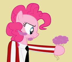 Size: 2352x2004 | Tagged: safe, pinkie pie, earth pony, pony, g4, beard, cotton candy, crossover, facial hair, female, high res, mare, moustache, nergal, something stupid this way comes, the grim adventures of billy and mandy