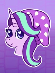 Size: 900x1200 | Tagged: safe, artist:cutiedilly, starlight glimmer, pony, unicorn, g4, beanie, hat, heart eyes, smiling, solo, wingding eyes