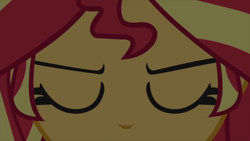 Size: 1920x1080 | Tagged: safe, screencap, sunset shimmer, equestria girls, g4, my past is not today, close-up, determined, eyes closed, face, solo
