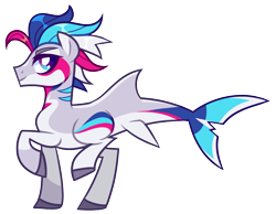 Size: 2747x2130 | Tagged: safe, artist:renhorse, oc, oc only, oc:coral crown, original species, shark, shark pony, high res, male, simple background, solo, transparent background
