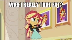 Size: 600x337 | Tagged: safe, edit, edited screencap, screencap, sunset shimmer, equestria girls, g4, my past is not today, caption, image macro, memeful.com, solo, text
