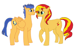 Size: 1280x836 | Tagged: safe, artist:mlp-headstrong, flash sentry, sunset shimmer, pony, unicorn, g4, female, male, ship:flashimmer, shipping, straight