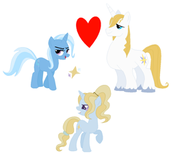 Size: 1054x976 | Tagged: safe, artist:farkaska21, prince blueblood, trixie, oc, g4, female, male, offspring, parent:prince blueblood, parent:trixie, parents:bluetrix, ship:bluetrix, shipping, simple background, straight, white background