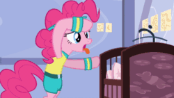 Size: 520x293 | Tagged: safe, screencap, pinkie pie, earth pony, pony, a friend in deed, g4, season 2, animated, ball, female, gif, jacks, literal butthurt, mare, o.o, ouch, pain, shrunken pupils, workout outfit