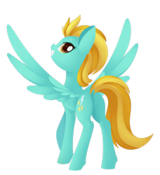 Size: 1230x1350 | Tagged: safe, artist:dusthiel, lightning dust, pegasus, pony, g4, butt, dock, ear fluff, female, leg fluff, looking at you, looking back, looking back at you, mare, plot, simple background, smiling, solo, spread wings, transparent background, wings