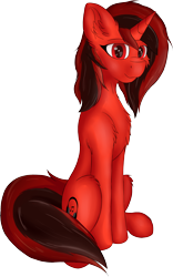 Size: 1640x2630 | Tagged: safe, artist:flapstune, oc, oc only, oc:flaps tune, pony, unicorn, 2021 community collab, derpibooru community collaboration, chest fluff, cutie mark, ear fluff, female, fluffy, horn, looking at you, mare, signature, simple background, sitting, smiling, solo, transparent background