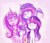 Size: 890x770 | Tagged: safe, artist:equmoria, princess cadance, princess flurry heart, oc, oc:alnair, oc:majestic loveliness (majesta), alicorn, pony, g4, alicorn oc, crown, female, horn, jewelry, mare, mother and child, mother and daughter, mother's day, no pupils, not shipping, regalia, tongue out, unshorn fetlocks, waving, wings