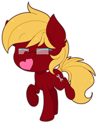 Size: 2430x3084 | Tagged: safe, artist:jetjetj, part of a set, oc, oc only, earth pony, pony, chibi, commission, glasses, heart, high res, male, mouth hold, simple background, solo, stallion, transparent background, ych result