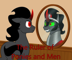Size: 900x750 | Tagged: safe, artist:enigmadoodles, king sombra, pony, g4, fanfic art, mirror, solo