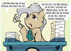Size: 500x360 | Tagged: safe, artist:owlor, mayor mare, pony, from the desk of mayor mare, g4, glasses, paper, solo