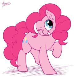 Size: 565x565 | Tagged: safe, artist:arnachy, pinkie pie, earth pony, pony, g4, cute, diapinkes, heart, heart eyes, one eye closed, ponk, solo, wingding eyes, wink
