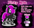 Size: 1024x853 | Tagged: safe, artist:amgiwolf, oc, oc only, changeling, changeling queen, pony, bedroom eyes, changeling queen oc, female, grin, looking back, purple changeling, raised hoof, reference sheet, smiling, solo