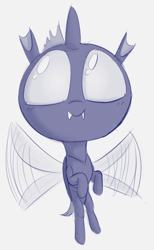 Size: 784x1272 | Tagged: safe, artist:heretichesh, changeling, cute, cuteling, flying, grub, holeless