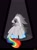 Size: 1529x2048 | Tagged: safe, artist:n in a, rainbow dash, pegasus, pony, g4, color loss, desaturated, female, floppy ears, hair over one eye, looking sideways, mare, partial color, rainbow-less dash, sitting, solo